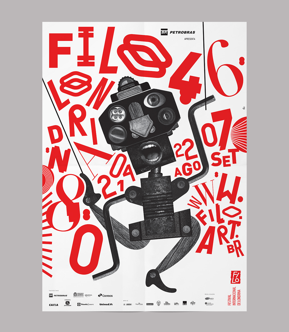 Filo londrina pianofuzz design puppet culture art red typo composition