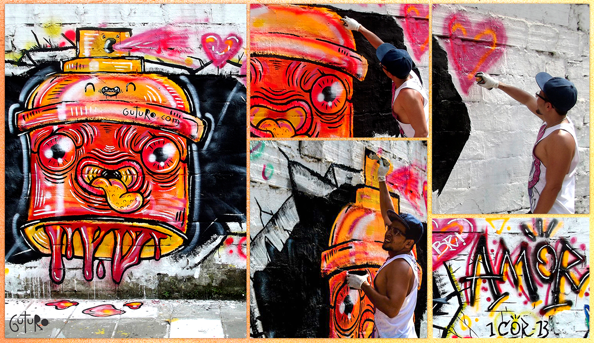 MURALISMO Mural wall paint GUTURO design art arte pop Street spray hand creative