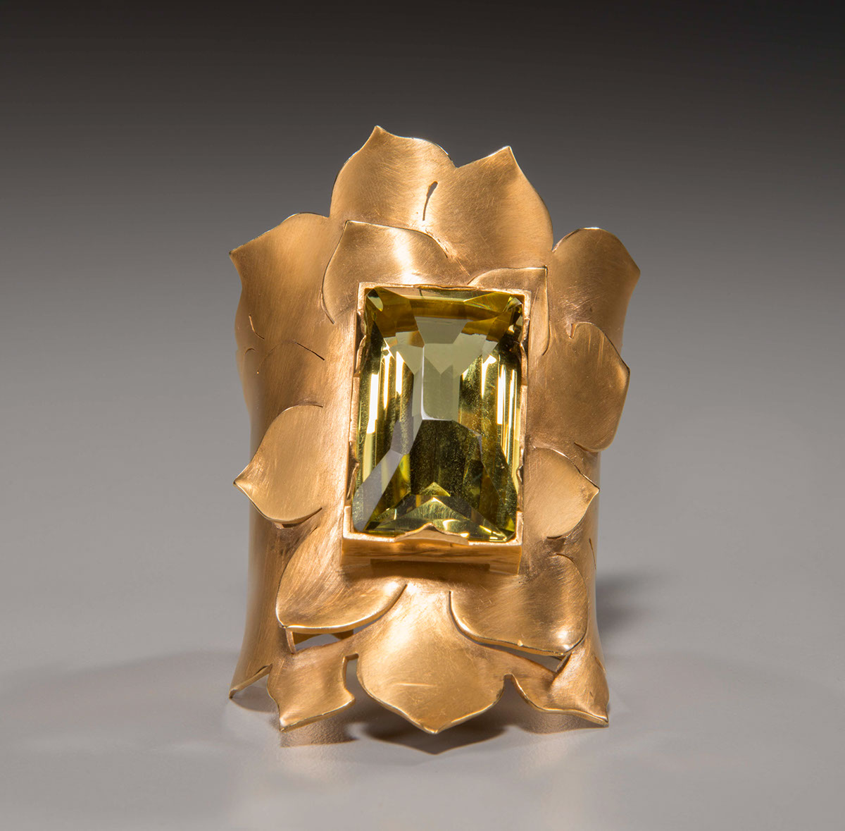 YellowQuarts jewelry cuff Lotus gold metal J&M risd