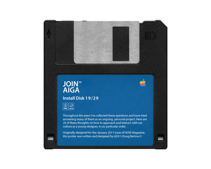 29 Things  poster Arkansas State University floppy disk redesign