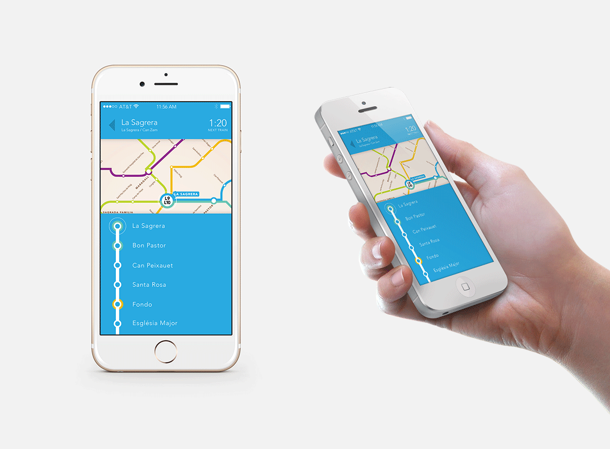 app metro barcelona map application ux UI user Experience Interface