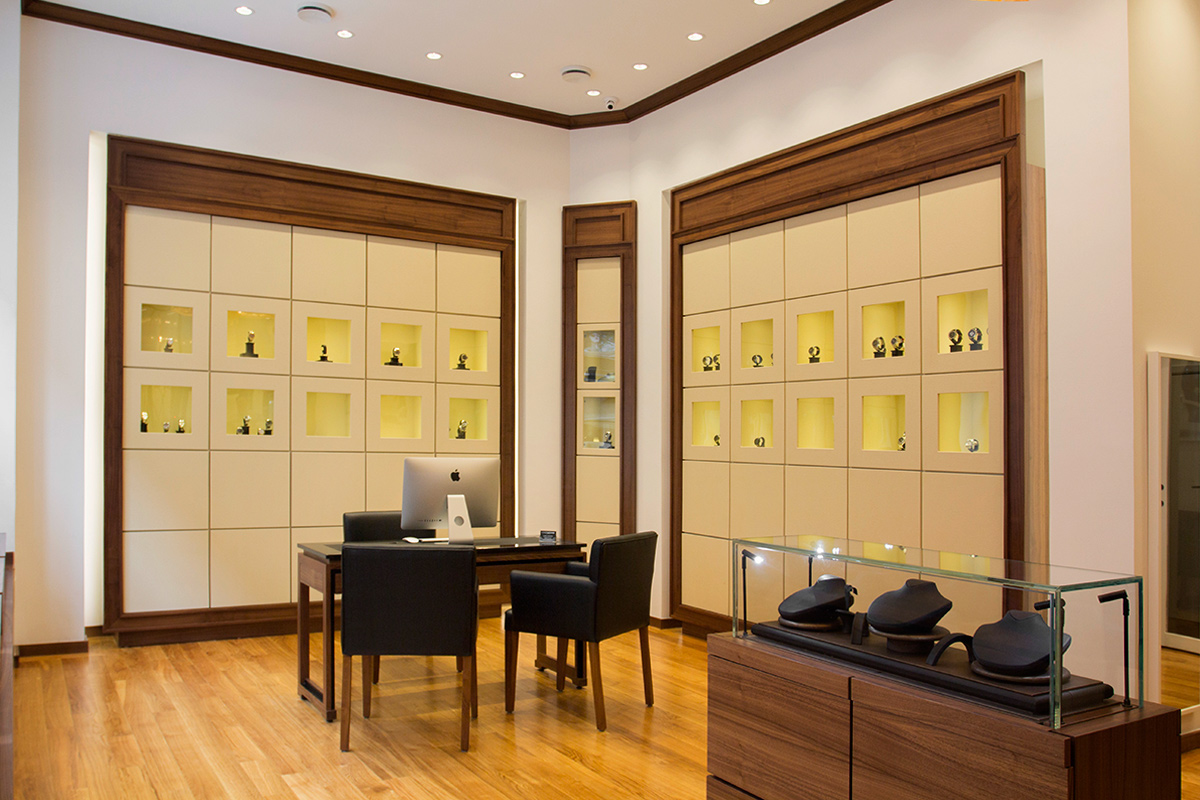 luxury Watches flagship store grevturegatan12 design Interior shop walnot Tree  glass
