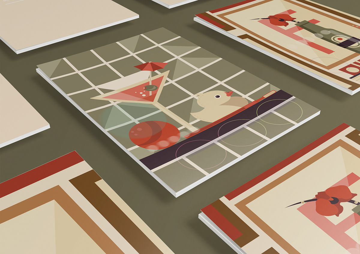 ILLUSTRATION  animation  detailed room object postcard social