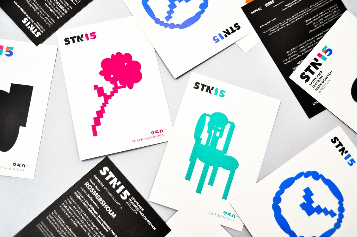 Theatre festival identity poster geometry Catalogue postcards logo