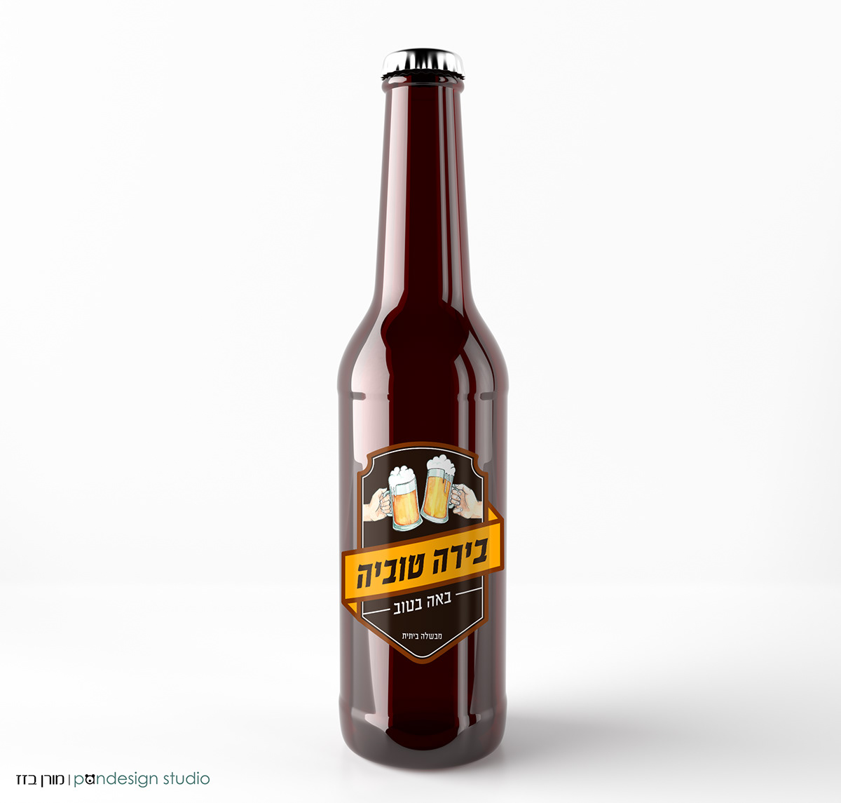 בירה טוביה beer branding  graphic design  beer bottle Moran Bazaz pandesign studio Sticker Design label design