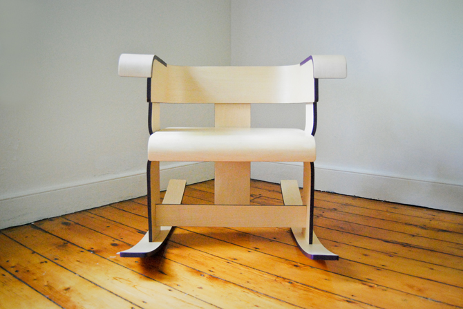 rocking chair Rocker plywood Ply maple Poplar rebel robyn luk furniture design purple