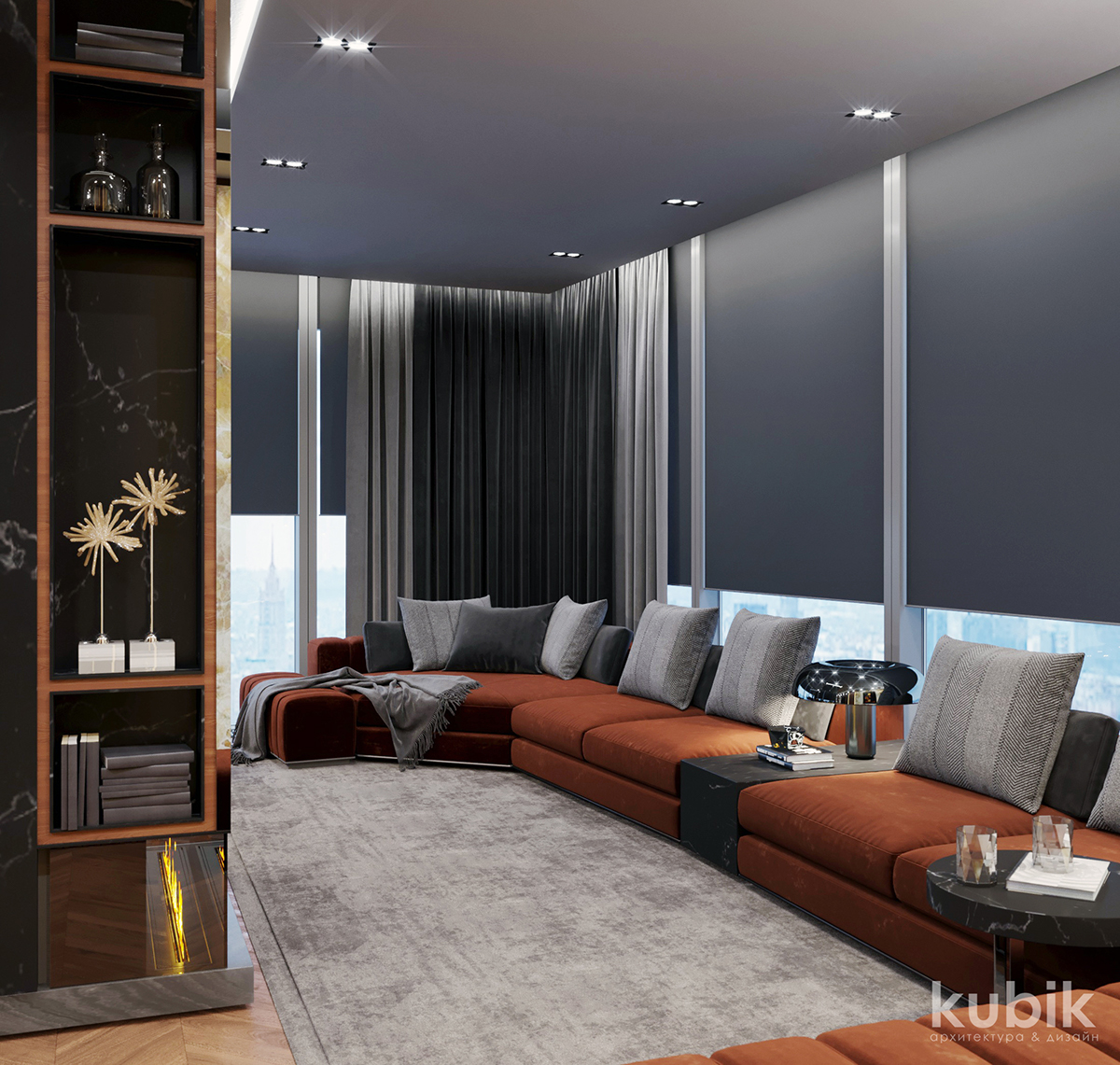 Interior design contemporary Minotti coronarenderer 3D