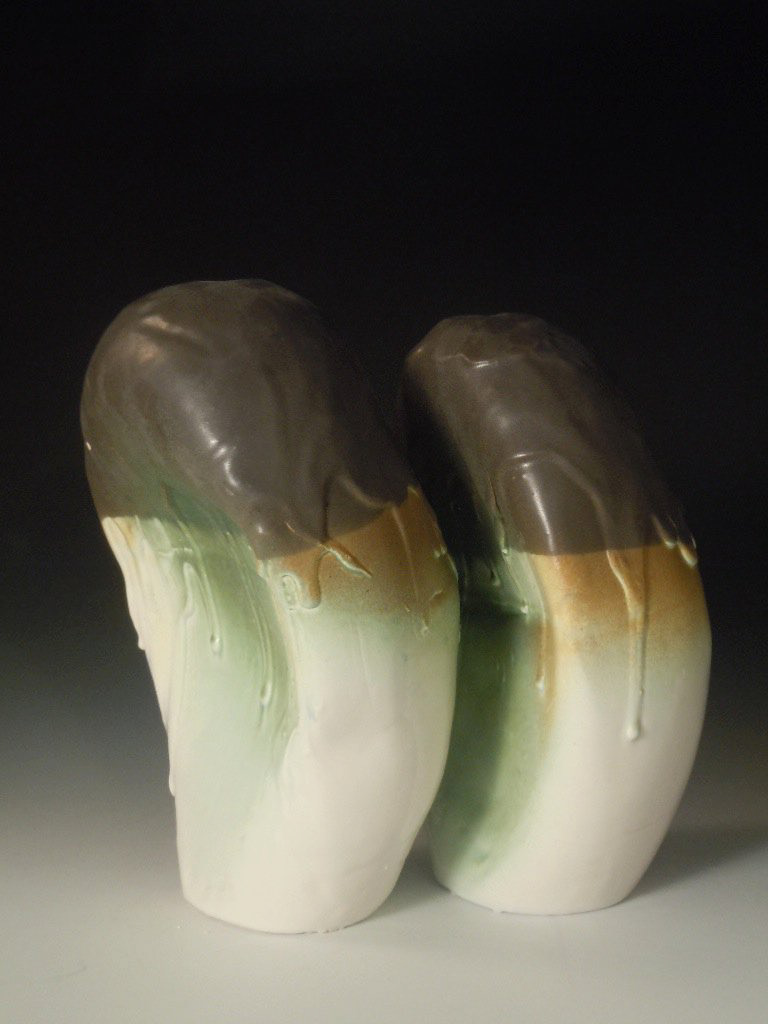 sculpture minimal egg Form simple green glaze