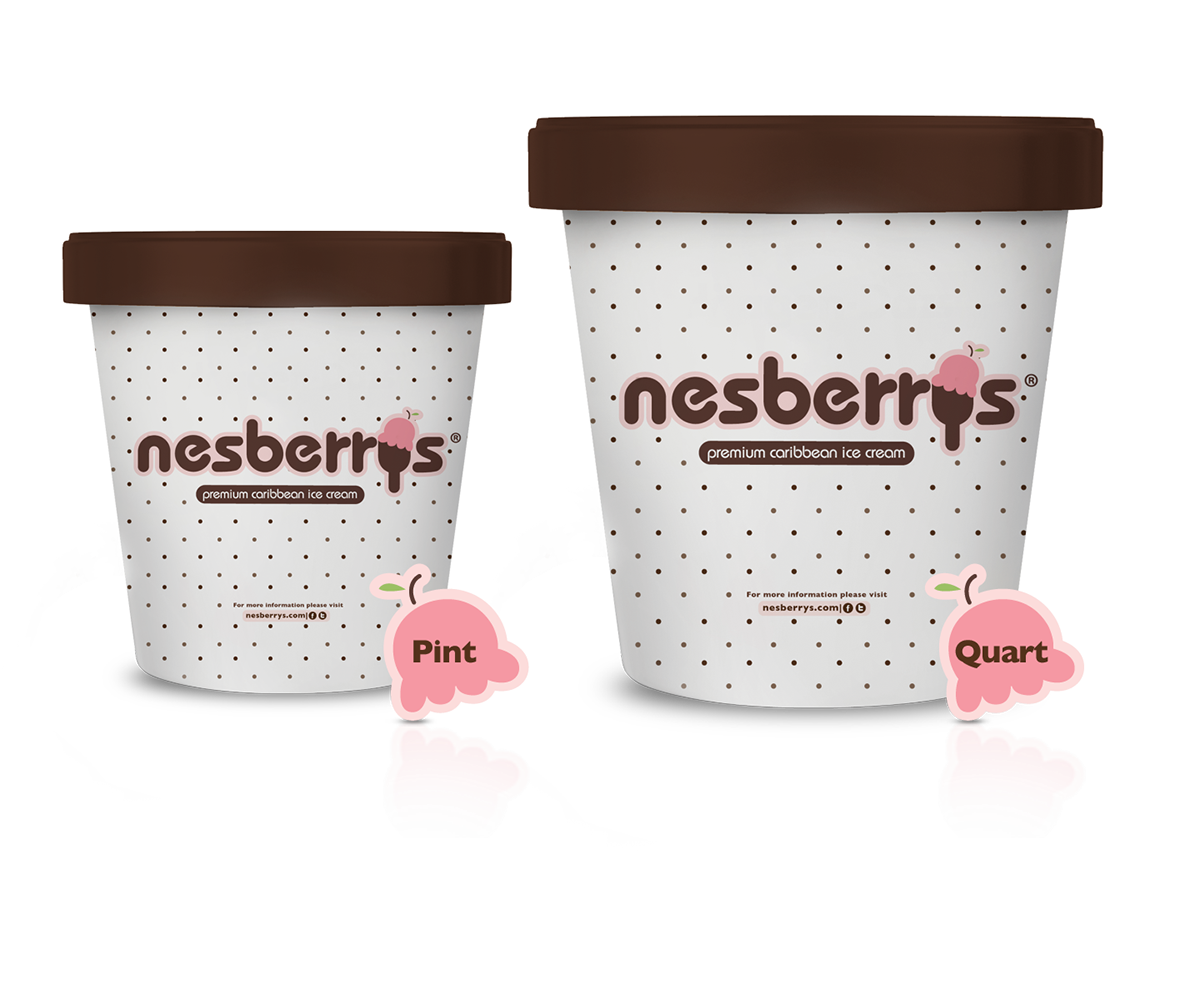 Nesberrys branding  caribbean ice cream