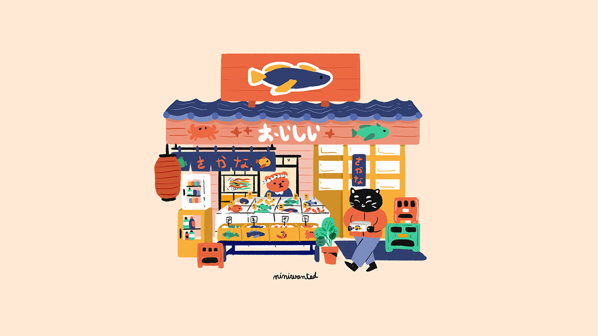 japan stores facade store frontstore japanese shop children illustration shop Shops