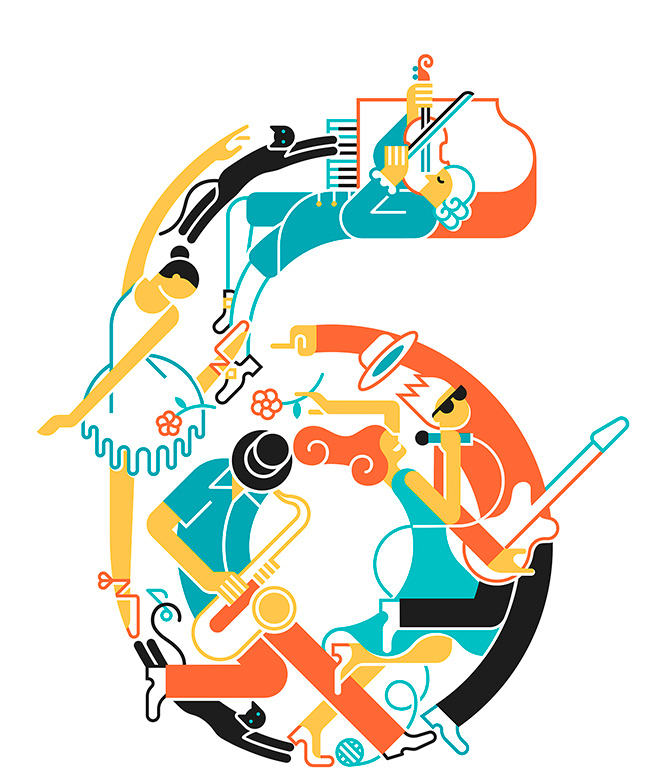 ILLUSTRATION  vector music numbers editorial draw cover children funny Illustrator