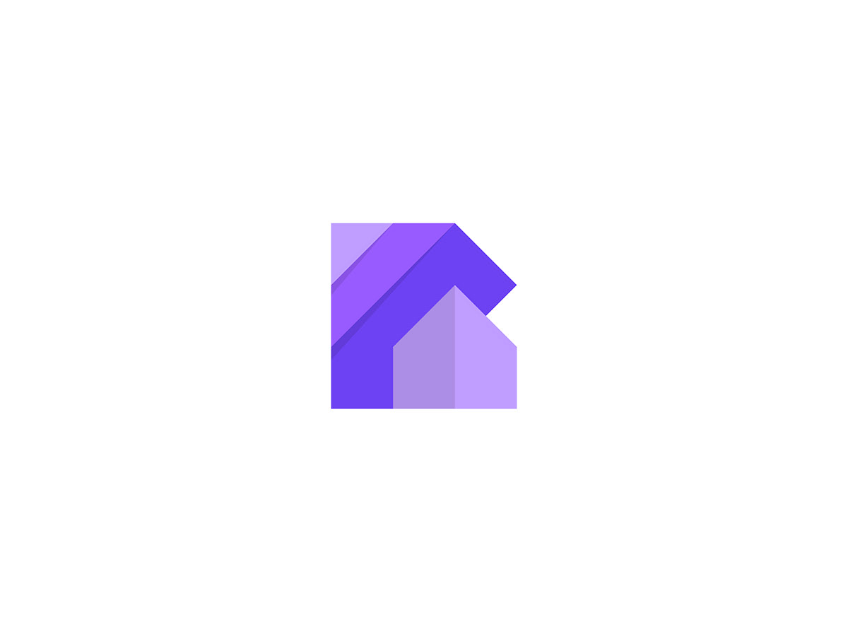 Modern R Letter Geometric Construction Logo l Real Estate Logo l R Logo