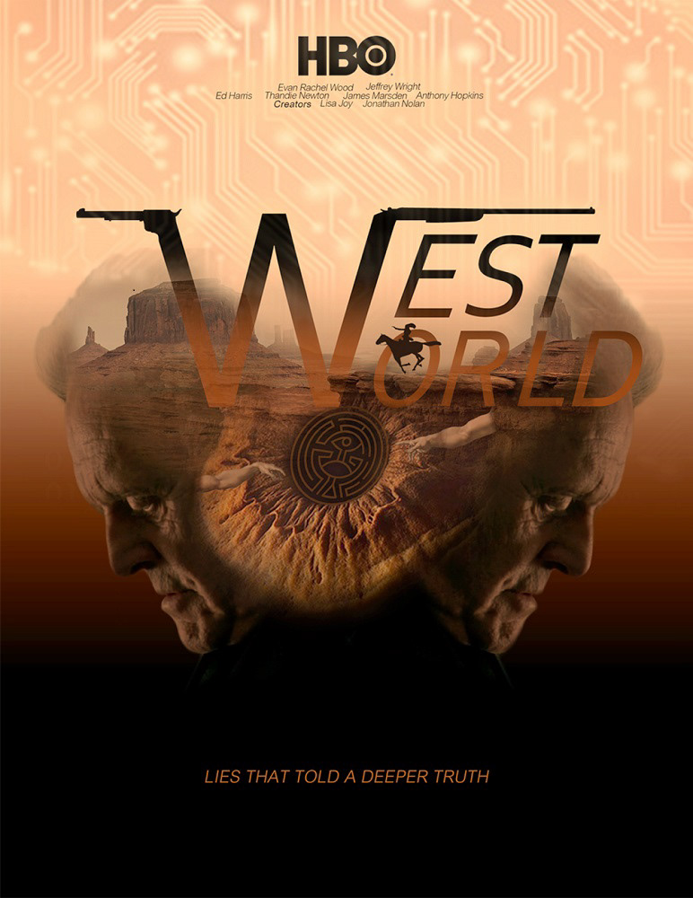 westworld poster graphicdesign Gun photoshop AnthonyHopkins maze western TVseries eye