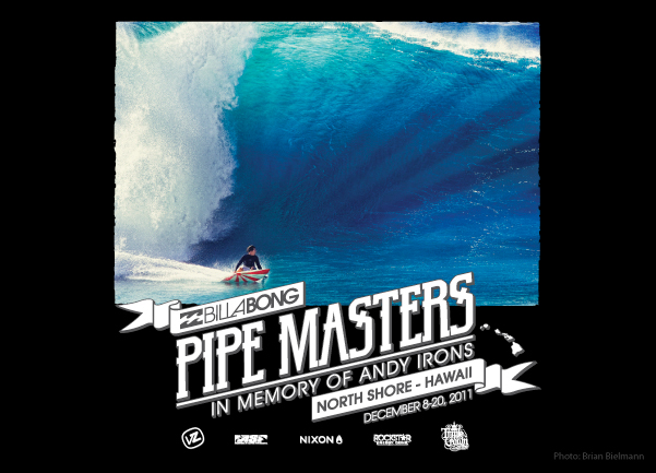 Logotype surfing Surf waves Billabong pipeline Pipe HAWAII contest poster gerry lopez Andy Irons surfboard