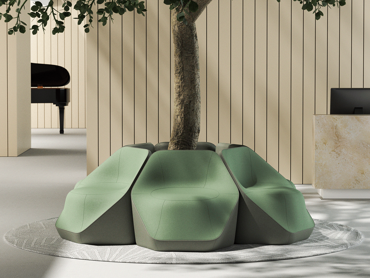 chair design sofa design modular hexagon slash Modular Sofa