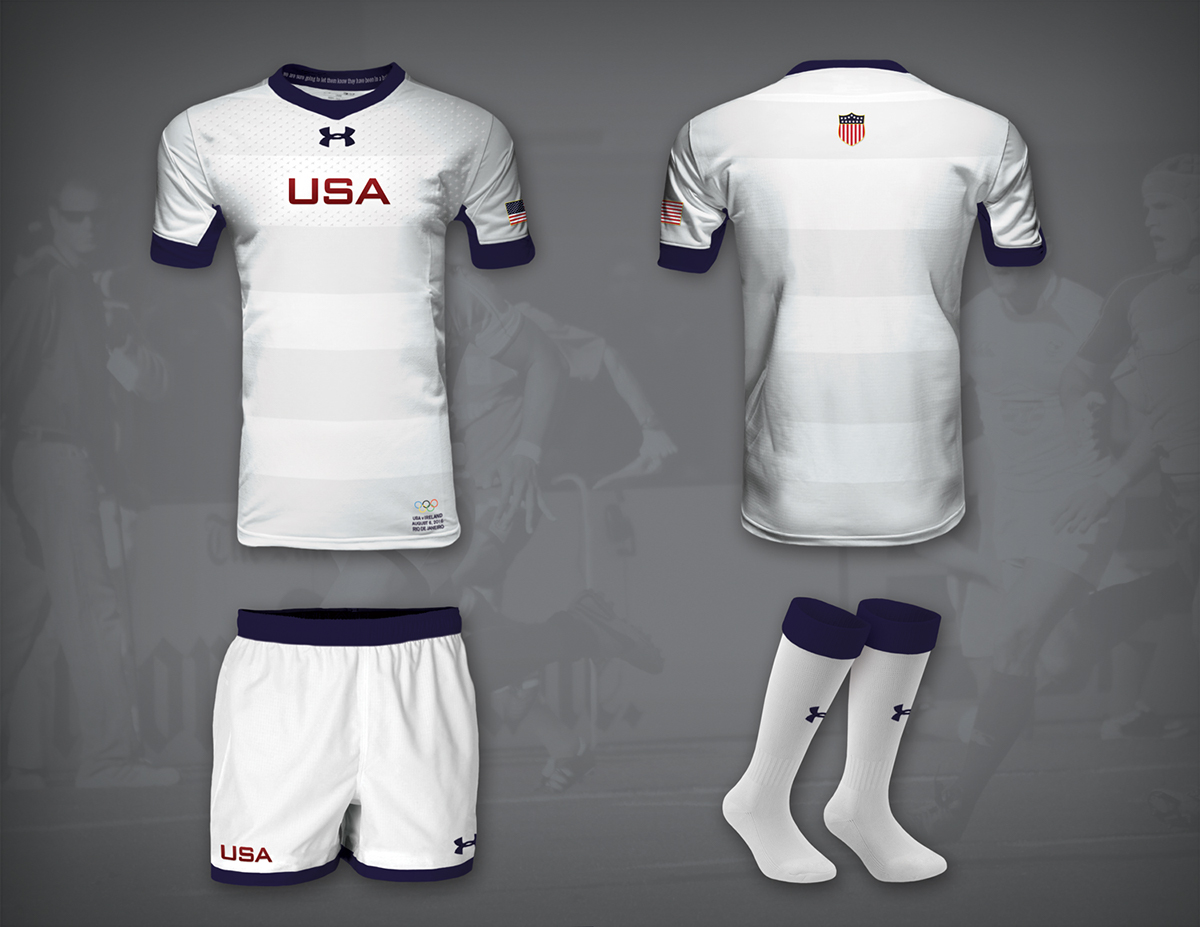 Adobe Portfolio uniform Under Armour Olympics sports Rugby u.s.a. shirt shorts socks concept kit hoops jersey