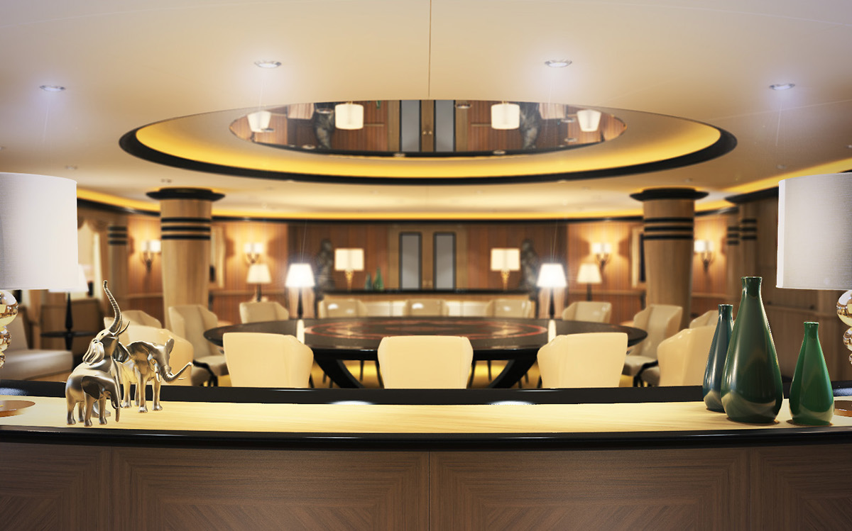 3D Rendering 3d modeling Interior yacht