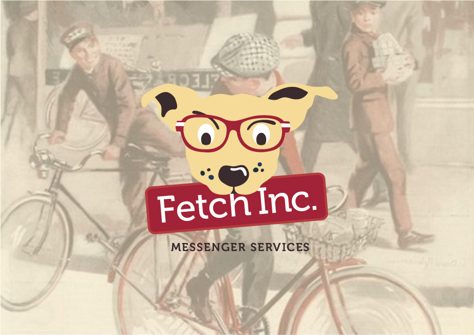 messenger  dog vintage stripes Bicycle courier Stationery