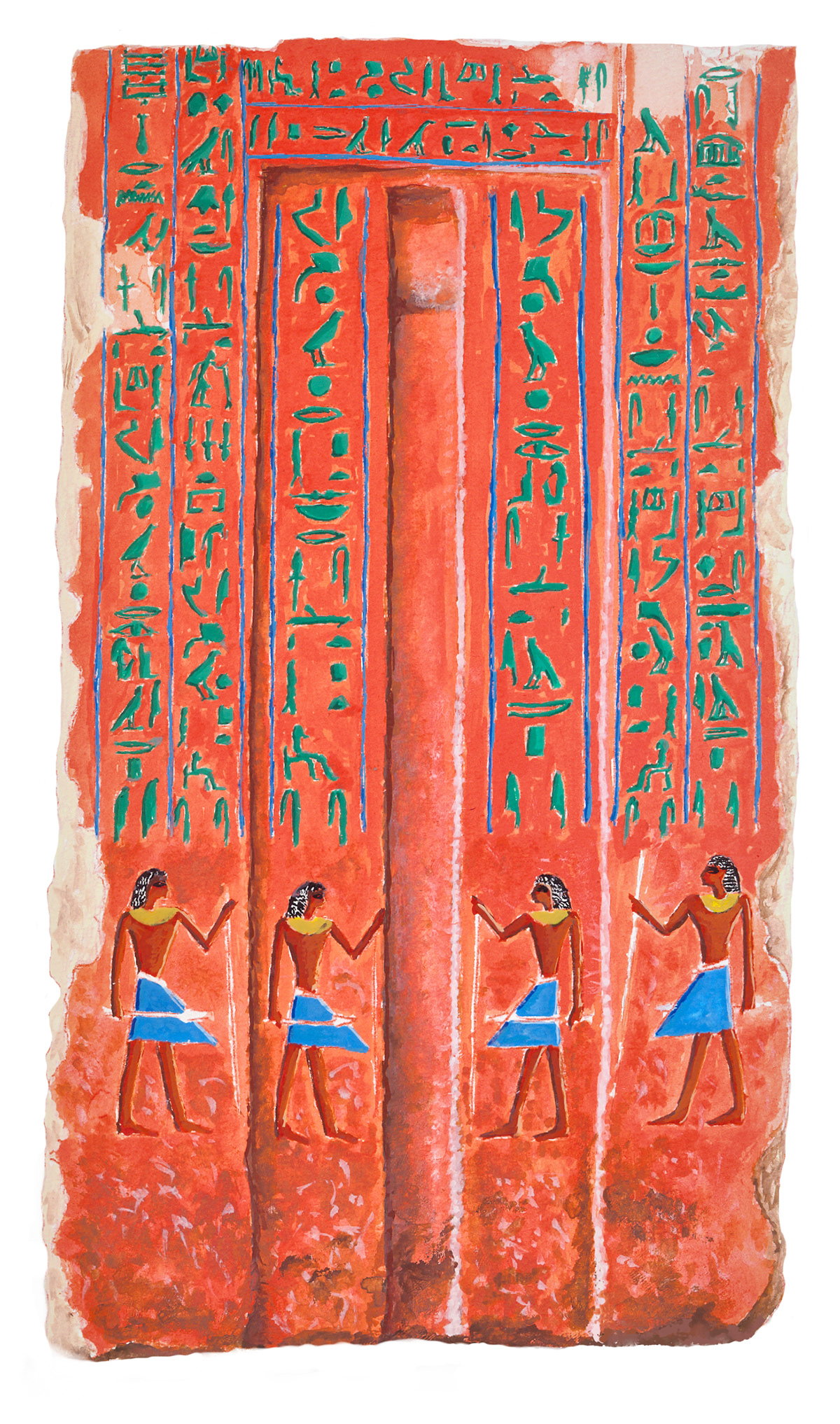 archaeology heritage scientific illustration gouache digital painting egyptian art Egyptology coffin