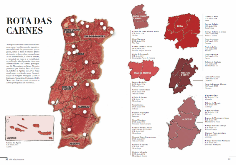 infografia Portugal de sabores & Tradições Rota das Carnes