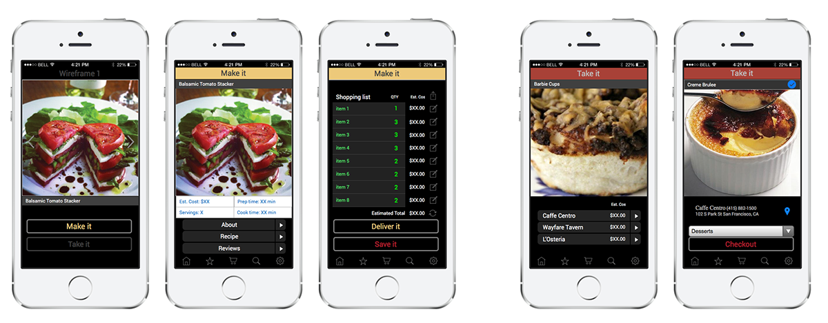 Adobe Portfolio mobile Food  takeout comp concept