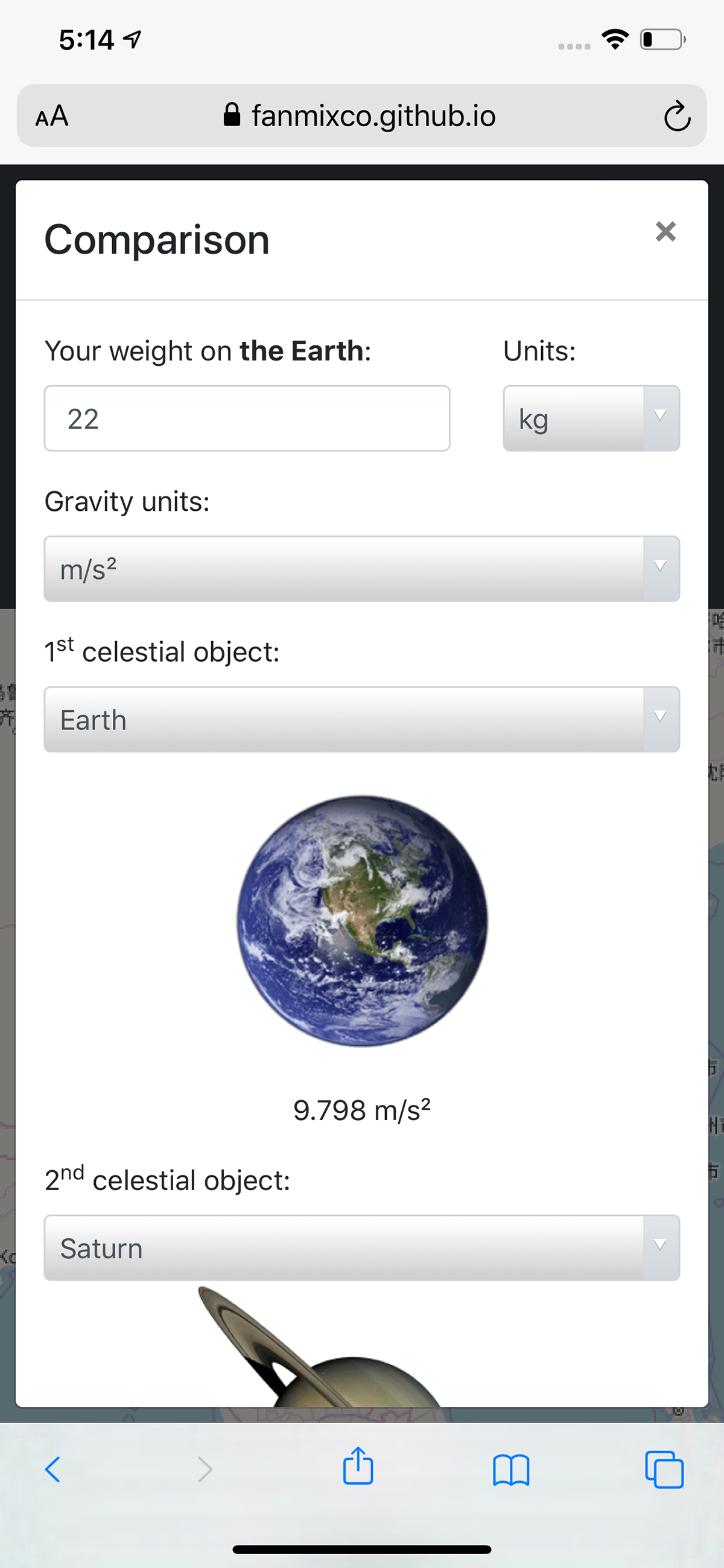 nasa Geo-Location angular gravity physics ios android app spaceapps hackathon