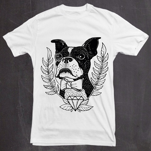 dogs ILLUSTRATION  charity Drawing  illustrations boston rescue tshirt shirt