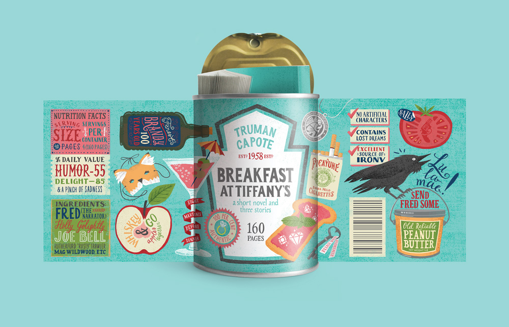 lettering book cover concept breakfast Food  Label