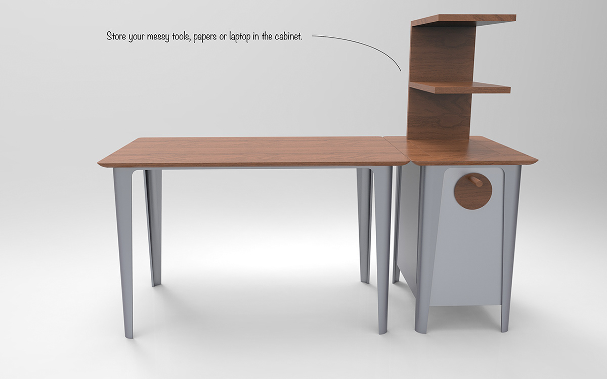desk cabinet turning table storage product design