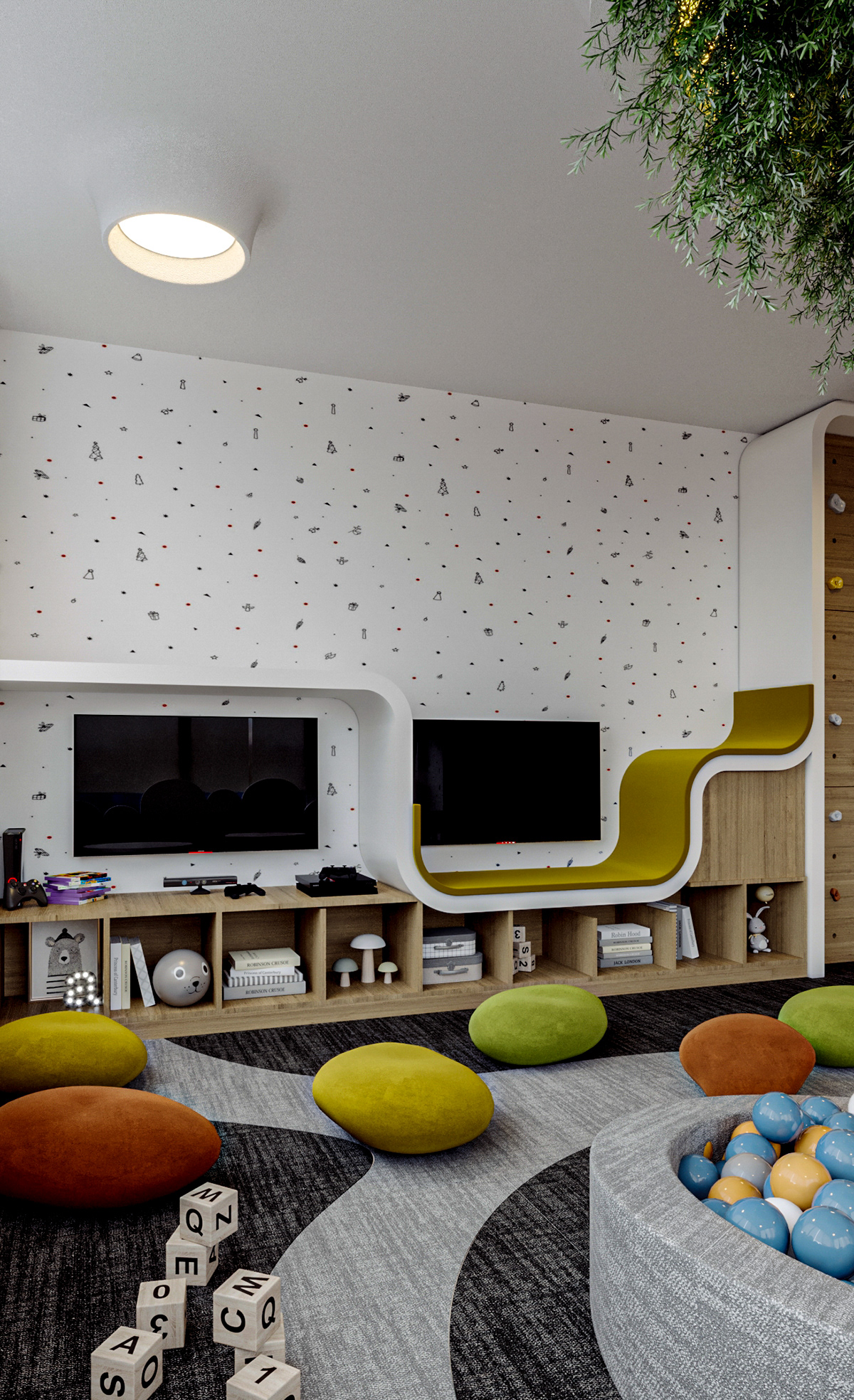 3D children corona free Interior interior design  kids Render room scene