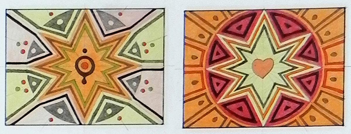 flags matrix geometric Variations series abstract conceptual mold stencil Array flag