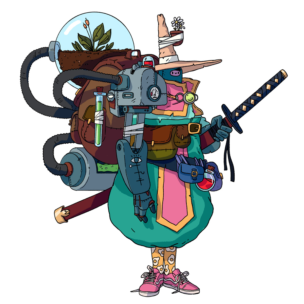 adventurer backpack Character design  childbook concept concept art digital painting heroes ILLUSTRATION  Sword