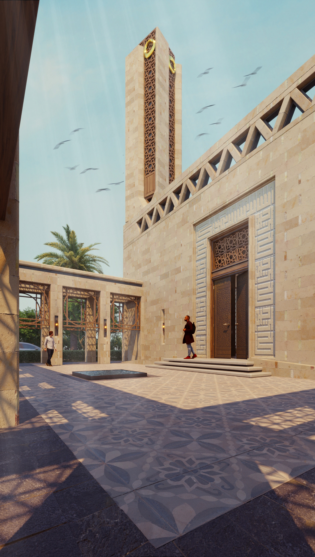 3d modeling architecture archviz Interior masjid