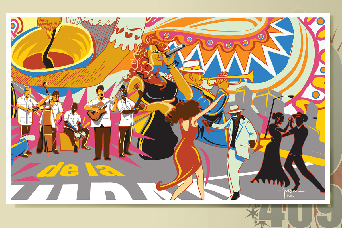 orlando arocena olo409 vector Illustrator Mexican cuban hispanic heritage culture celebration tribute growth aztec jaguar skull