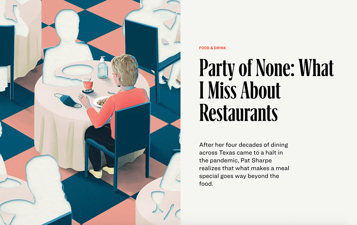 conceptual digital editorial Editorial Illustration Freelance ILLUSTRATION  pandemic restaurant timelapse