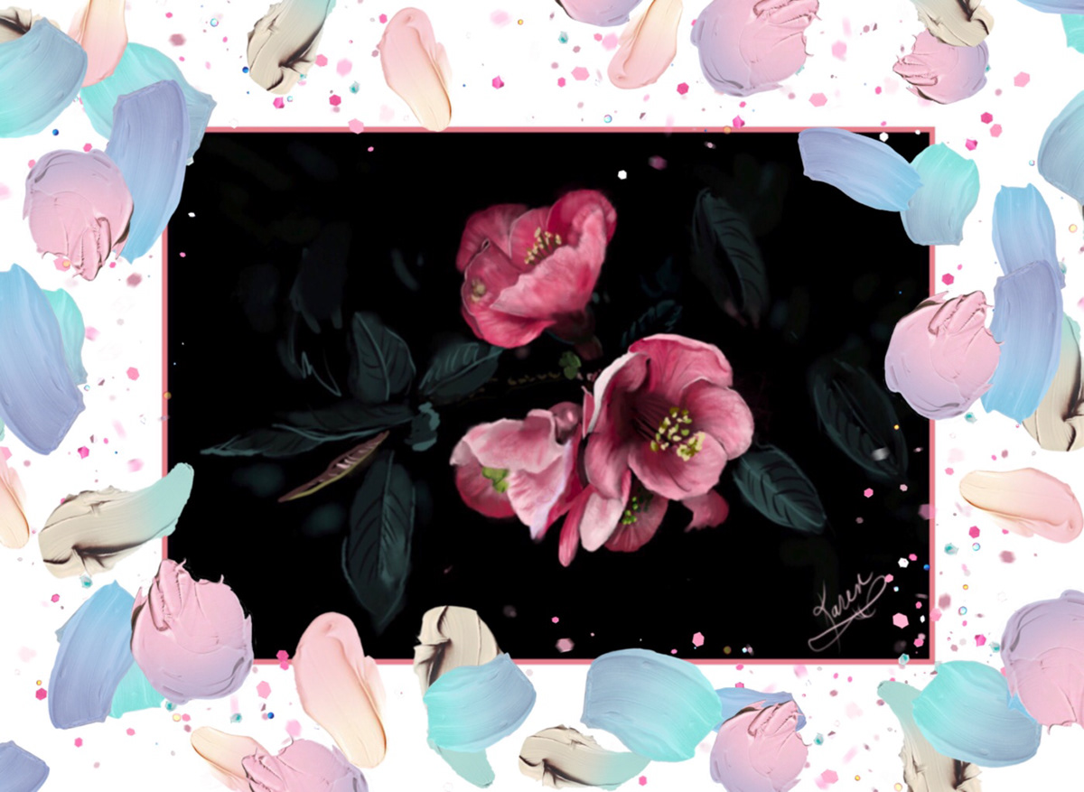 Digital Art  digital painting Drawing  illustrations Flowers floral plants