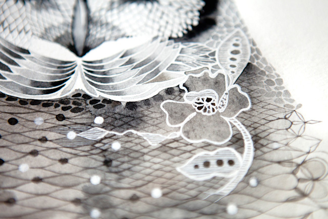 watercolour  prints  lace  animals t-shirts Cat  owl  dragon  necklace jewelry diamond  Apparel Design fashion illustration textile