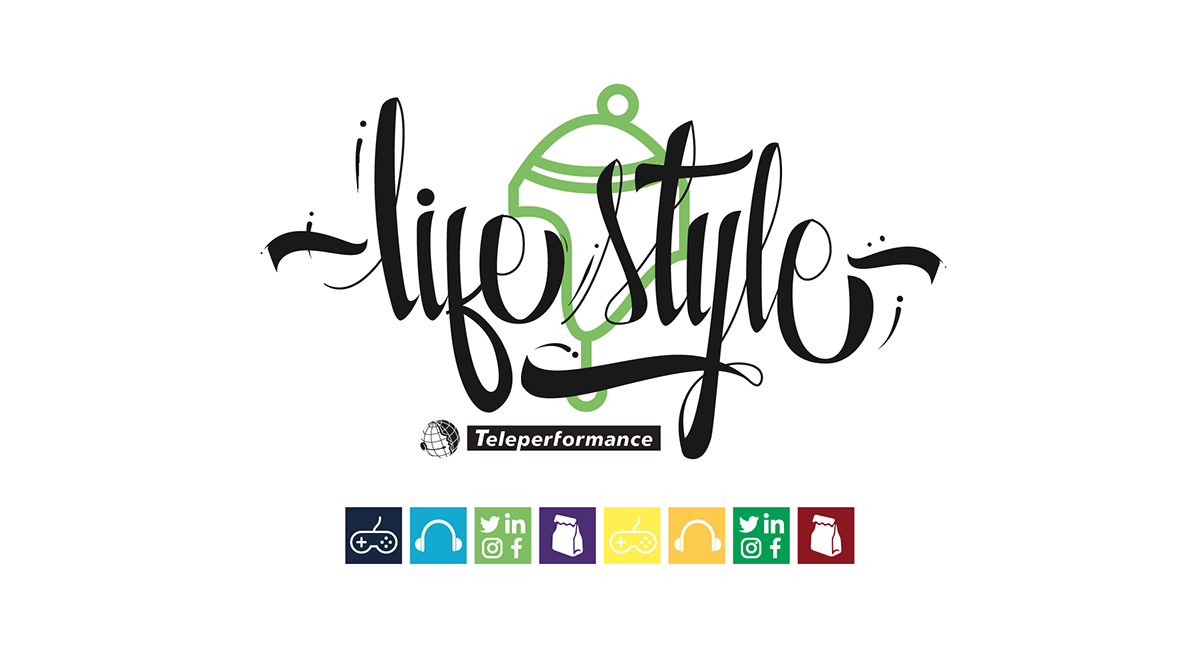lettering branding  diseño gráfico piblicidad Teleperformance lifestyle