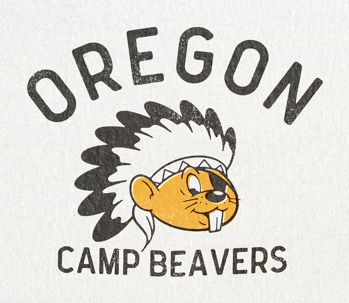 Oregon camp Native native american 1970s Mascot old vintage Retro animals beaver tee T Shirt t-shirt camping