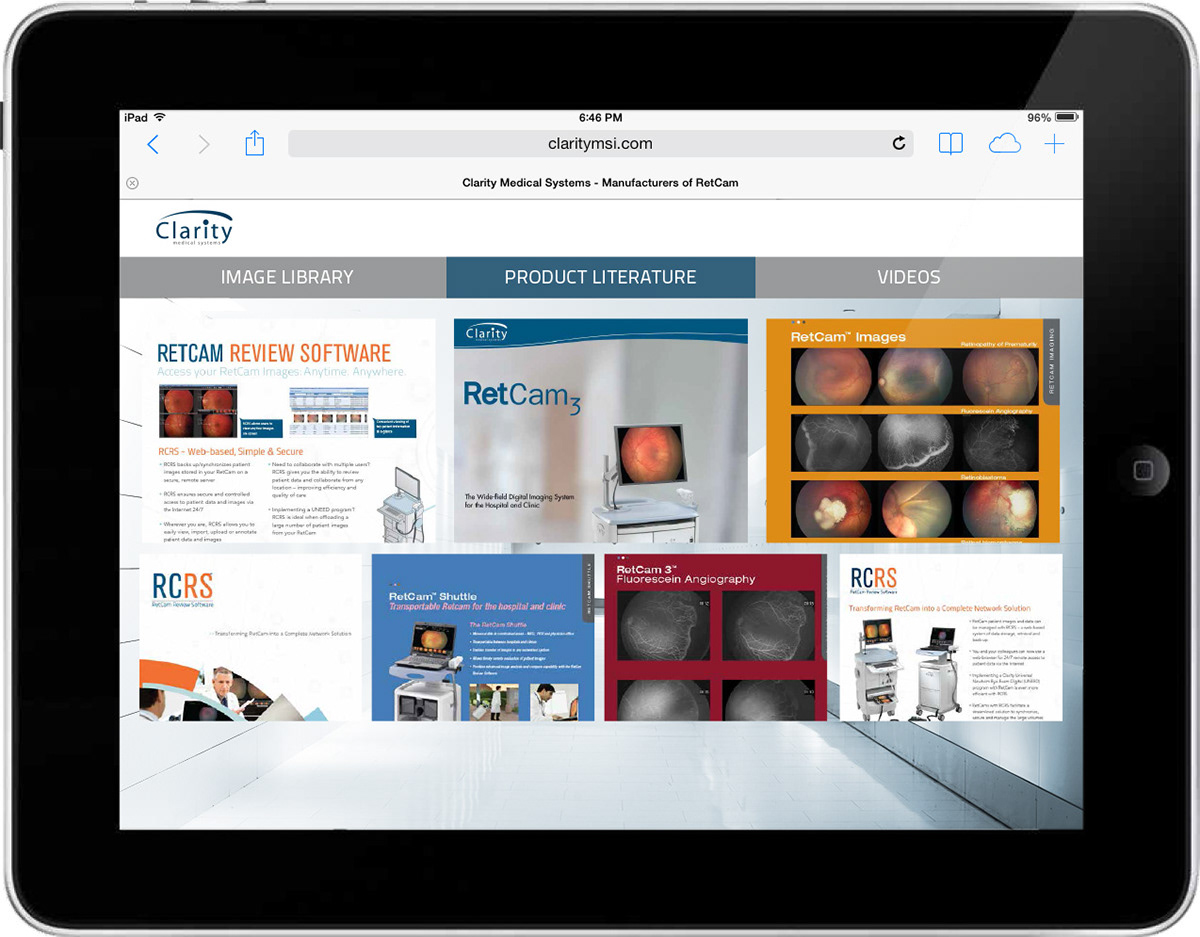 Website medical device health care iPad