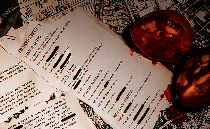 recette recipe jack the ripper London whitechapel crime scene crime gore bloody sanglant thriller jack l'eventreur seven