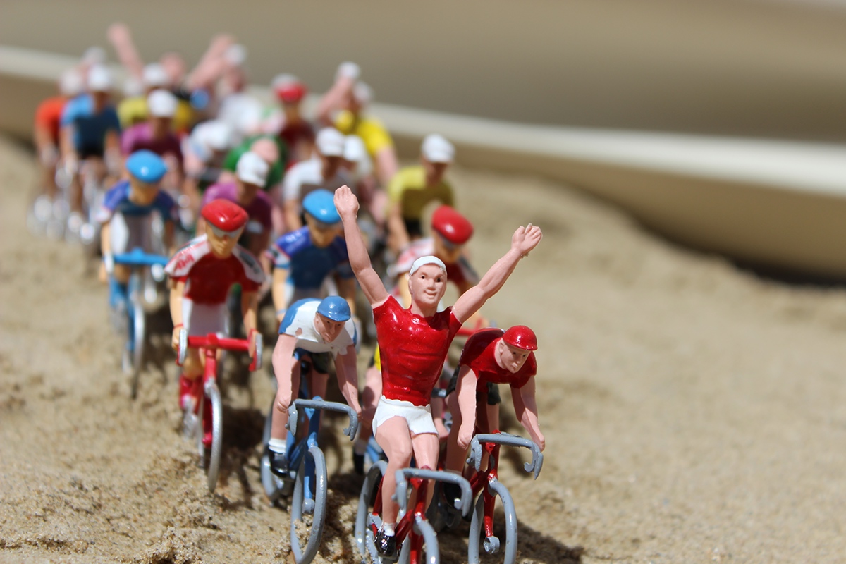 cyclist  cyclists Bicycle Cycling beach Miniature