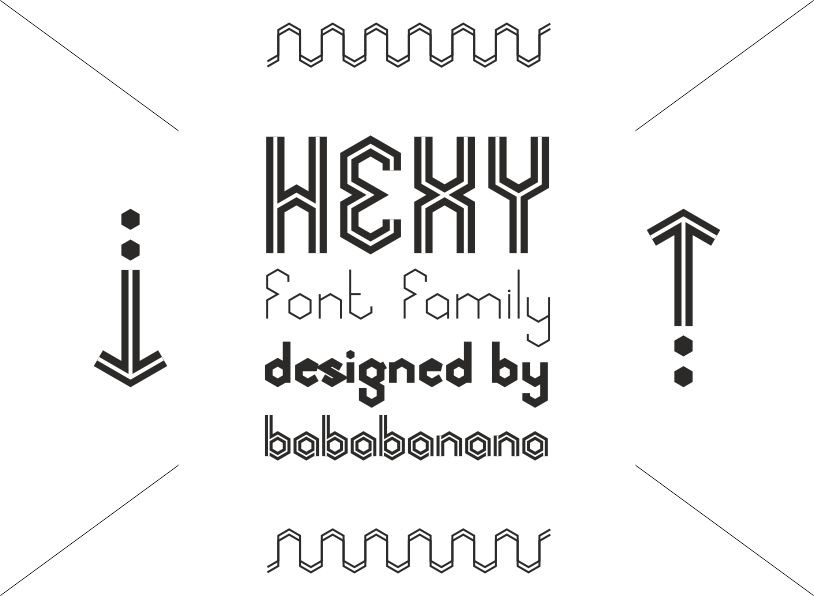 cool font  display font hexagonal  modern