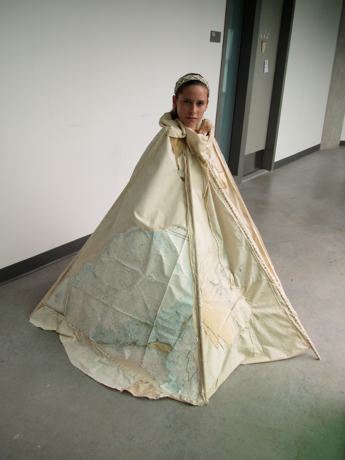 tent dress tent dress maps wandering psycogeography anda Anda Brown art sculpture fibers