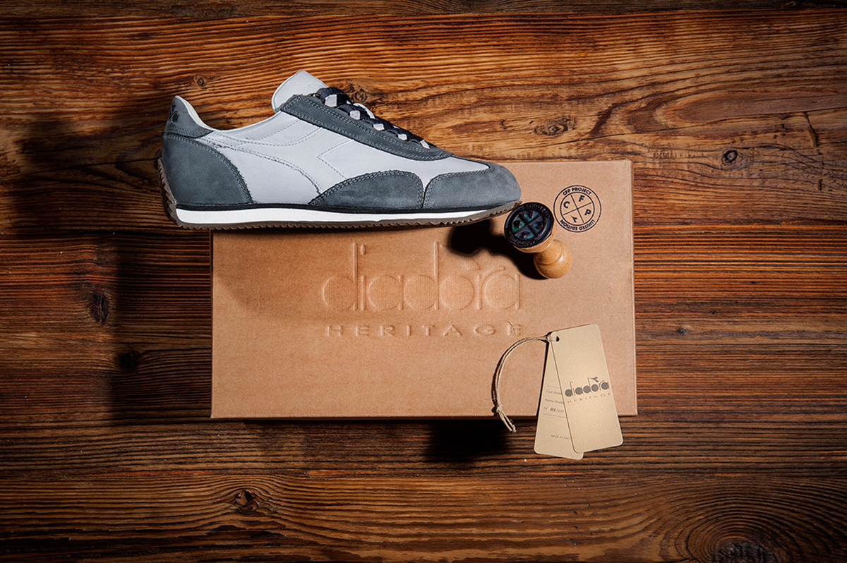 sneaker sneakers heritage print Diadora recycling environment Pack shoebox box minimal minimaldesign design