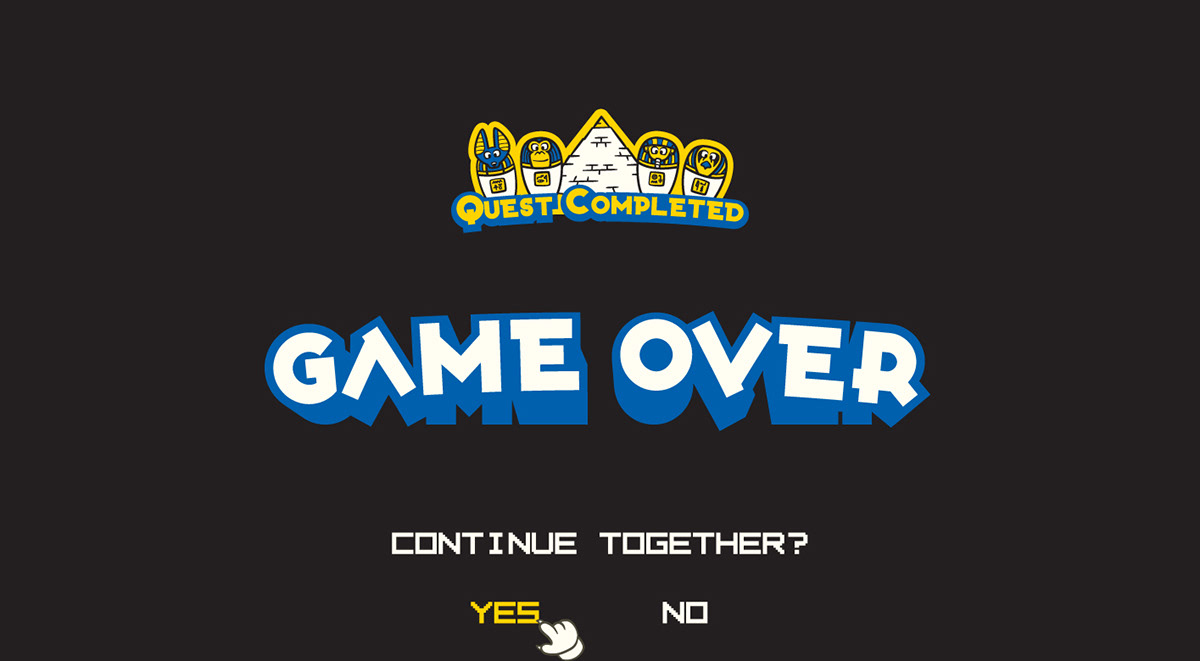 Game Over screen design for the last page of my portfolio.