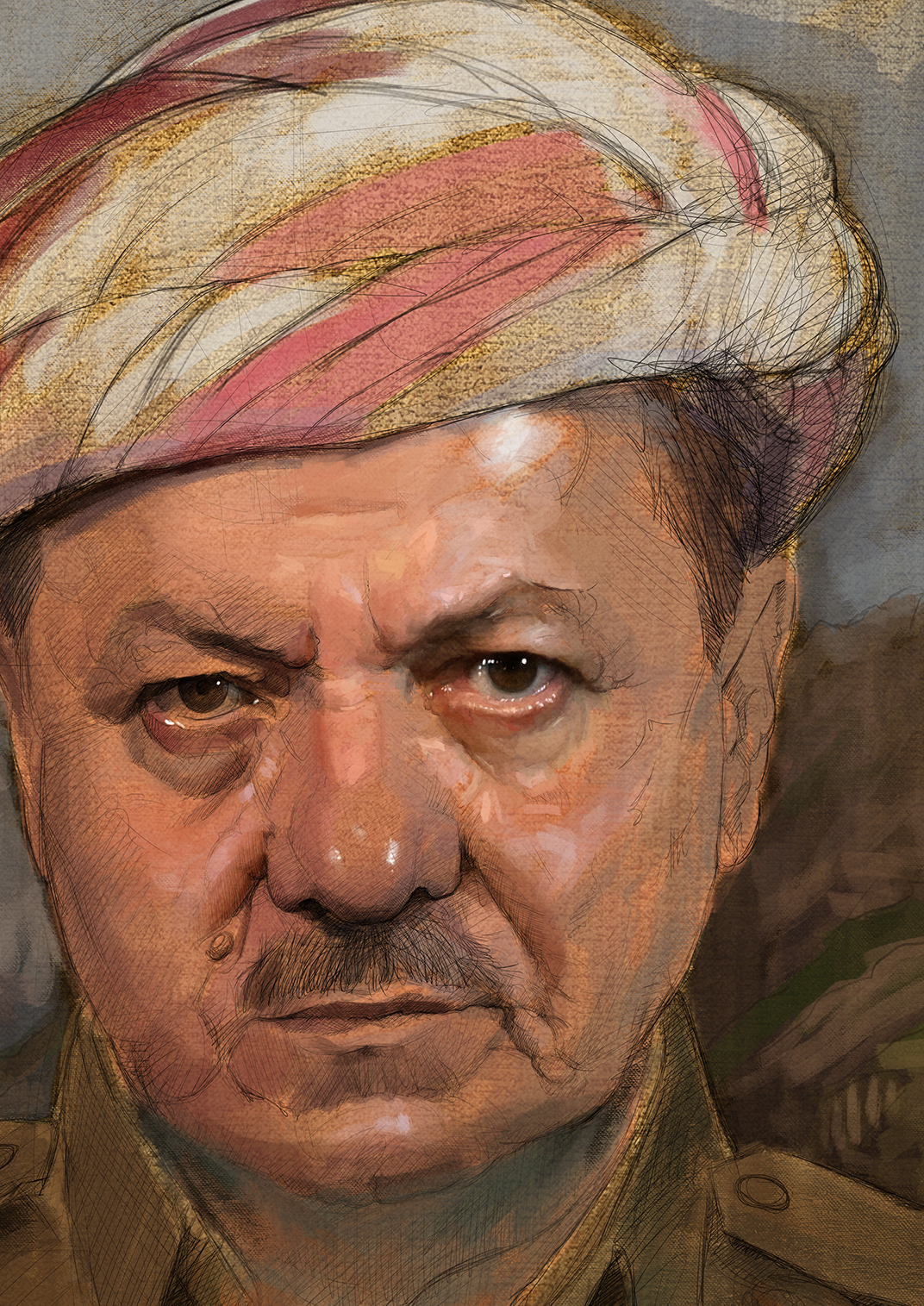 Massoud Barzani time editorial portrait kurdish politician
