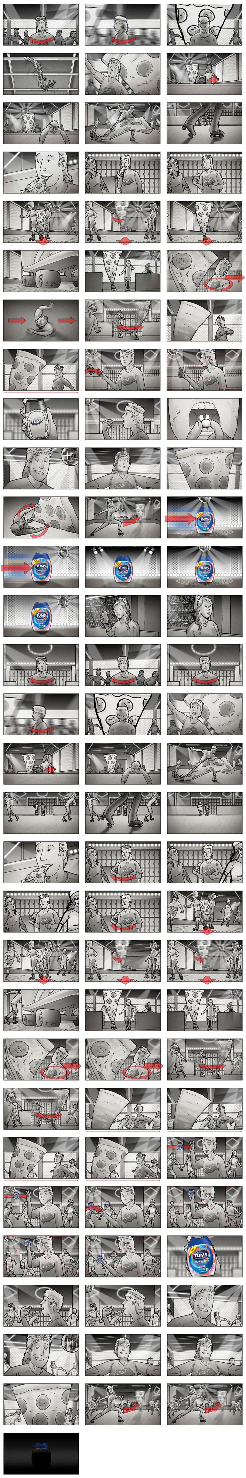 shooting boards Storyboards Advertising  TUMS Pizza