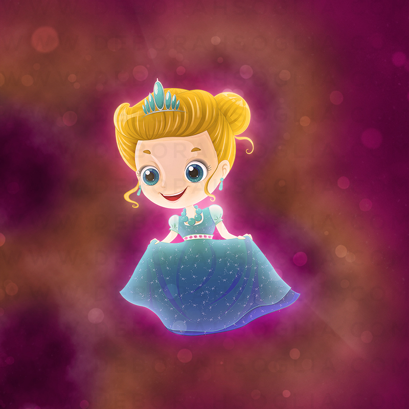 Princess Illustrator vector Character sparkling child happy