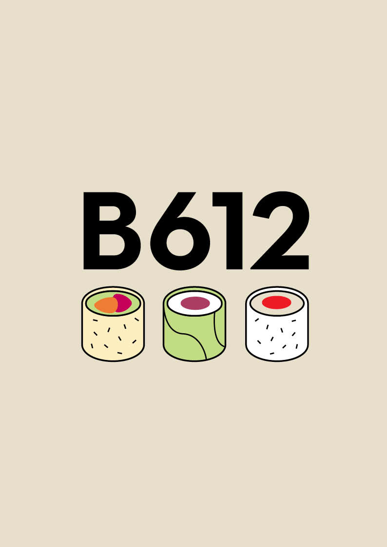 identité visuelle pictogrammes sushis b612 restaurant ajaccio corse Alex Rivault Sashimi california rolls